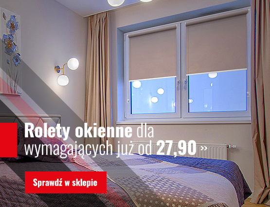 Zamów w decodesign.com.pl bezinwazyjne rolety okienne już od 27,90 zł roleta dzień noc